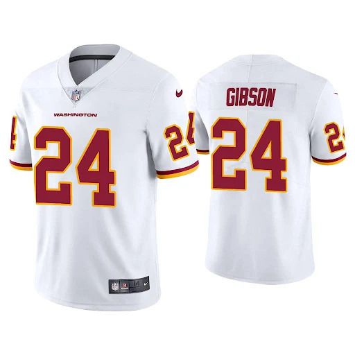 Men Washington Redskins 24 Antonio Gibson Nike White Vapor Limited NFL Jersey